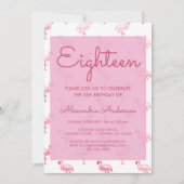 Roze Flamingo Zomer 18e Verjaardagsfeest Kaart (Voorkant)