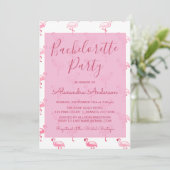 Roze Flamingo Zomer Bachelorette Party Kaart (Staand voorkant)
