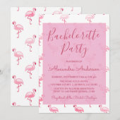 Roze Flamingo Zomer Bachelorette Party Kaart (Voorkant / Achterkant)