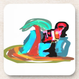 Roze flamingo zomer bier onderzetter