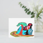 Roze flamingo zomer briefkaart (Staand voorkant)