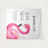Roze Flamingo Zomer Bruiloftsfeest Dier Vogel Wandkleed (Voorkant (horizontaal))