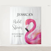 Roze Flamingo Zomer Bruiloftsfeest Dier Vogel Wandkleed (Voorkant)