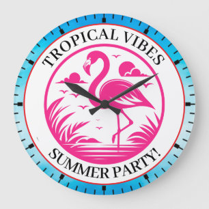 Roze Flamingo Zomer Cirkel Ontwerp-68730 Grote Klok