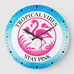 Roze Flamingo Zomer Cirkel Ontwerp-68730 Grote Klok