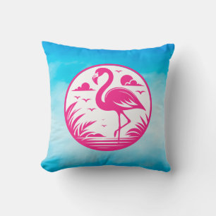 Roze Flamingo Zomer Cirkel Ontwerp-68730 Kussen