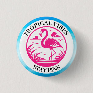 Roze Flamingo Zomer Cirkel Ontwerp-68730 Ronde Button 3,2 Cm