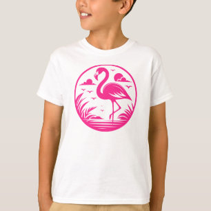Roze Flamingo Zomer Cirkel Ontwerp-68730 T-shirt