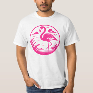 Roze Flamingo Zomer Cirkel Ontwerp-68730 T-shirt
