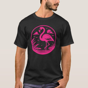 Roze Flamingo Zomer Cirkel Ontwerp-68730 T-shirt