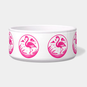 Roze Flamingo Zomer Cirkel Ontwerp-68730 Voerbakje