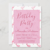 Roze Flamingo Zomer Elke Leeftijd Verjaardagsfeest Kaart (Voorkant)