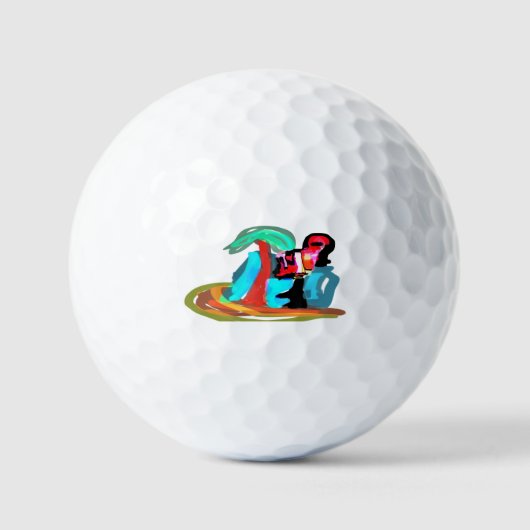 Roze flamingo zomer golfballen (Voorkant)