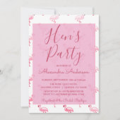 Roze Flamingo Zomer Hen's Party Kaart (Voorkant)