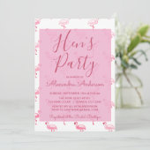 Roze Flamingo Zomer Hen's Party Kaart (Staand voorkant)