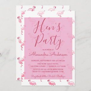 Roze Flamingo Zomer Hen's Party Kaart