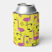 Roze Flamingo: Zomer Mode Patroon Blikjeskoeler (Blikje Achterkant)