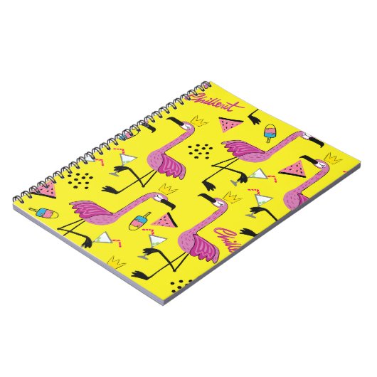 Roze Flamingo: Zomer Mode Patroon Notitieboek (Linkerzijde)