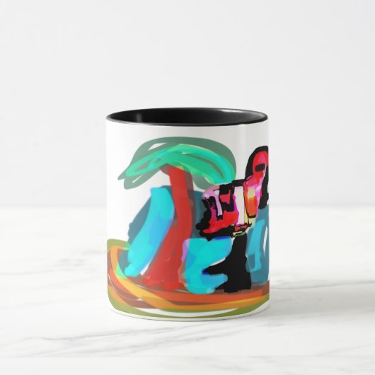 Roze flamingo zomer mok (Midden)