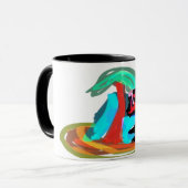 Roze flamingo zomer mok (Voorkant links)