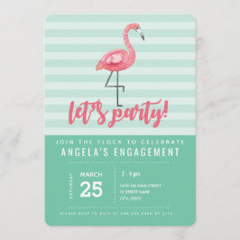 Roze Flamingo Zomer Party Uitnodiging