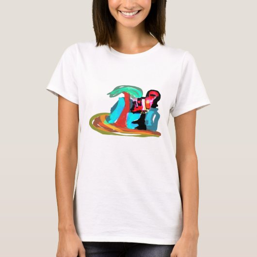 Roze flamingo zomer t-shirt (Voorkant)