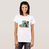 Roze flamingo zomer t-shirt (Voorkant volledig)