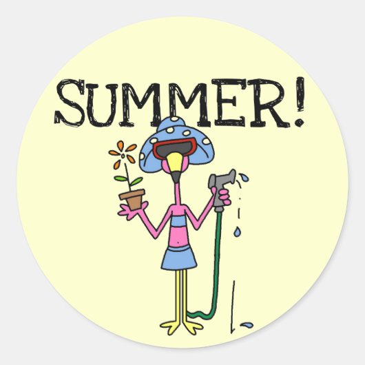 Roze Flamingo Zomer T-shirts en geschenken Ronde Sticker (Voorkant)
