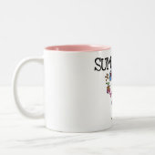 Roze Flamingo Zomer T-shirts en geschenken Tweekleurige Koffiemok (Links)