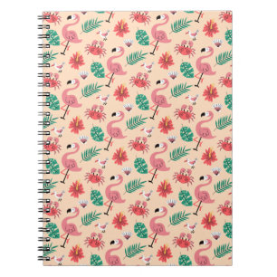 Roze Flamingo Zomer Tropisch Patroon-23123 Notitieboek