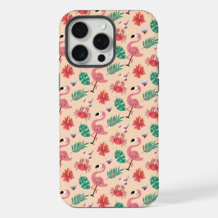 Roze Flamingo Zomer Tropisch Patroon iPhone 15 Pro Max Case
