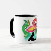 roze flamingo zomer vlam mok (Voorkant links)