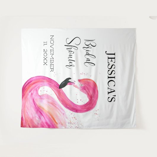 Roze Flamingo Zomer Vrijgezellenfeest Diervogel Wandkleed (Voorkant (horizontaal))