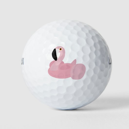 Roze Flamingo Zomer Zwembad Float Golf Ball Golfballen (Voorkant)
