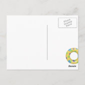 Roze Flamingo Zomer Zwembad Verjaardagsfeestje Briefkaart (Achterkant)