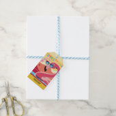 Roze Flamingo Zomerfeest Cadeaulabel (Met Touw)