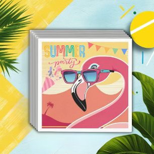 Roze Flamingo Zomerfeest Servet
