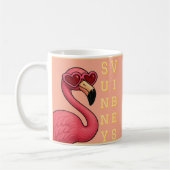 Roze Flamingo Zonnige Sfeer Koffiemok (Links)