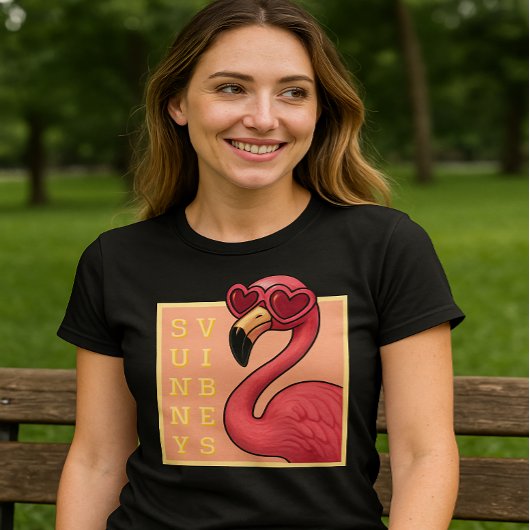 Roze Flamingo Zonnige Sfeer T-shirt