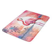 Roze flamingo zonsondergang badmat (Gekanteld)