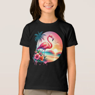 Roze Flamingo Zonsondergang Clipart-93938 Tri-Blend Shirt
