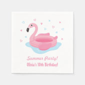 Roze Flamingo Zwembad Float Zomer Party Supplies Servetten (Voorkant)