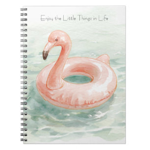 Roze Flamingo Zwembad Geniet van de Kleine Dingen Notitieboek