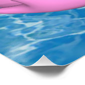 Roze flamingo zwembad speelgoed perfect poster (Hoek)