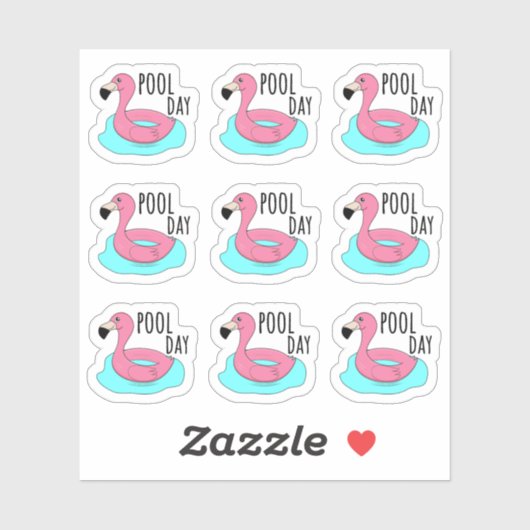 Roze Flamingo Zwemring Badkamer Dag Bujo Planner Sticker (Vel)