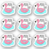 Roze Flamingo Zwemring Badkamer Dag Bujo Planner Sticker (Voorkant)