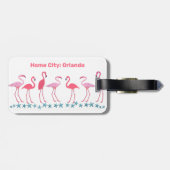 Roze Flamingoes Gepersonaliseerde Bagagelabels (Achterkant horizontaal)