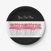 Roze flamingontwerp voor poolpartijen papieren bordje (Voorkant)