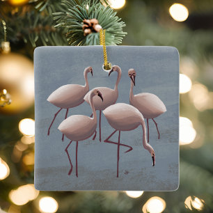 Roze Flamingoornament Serengeti Wildlife Safari Keramisch Ornament