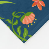 Roze flamingornament op een gestreepte turquoise fleece deken (Hoek)